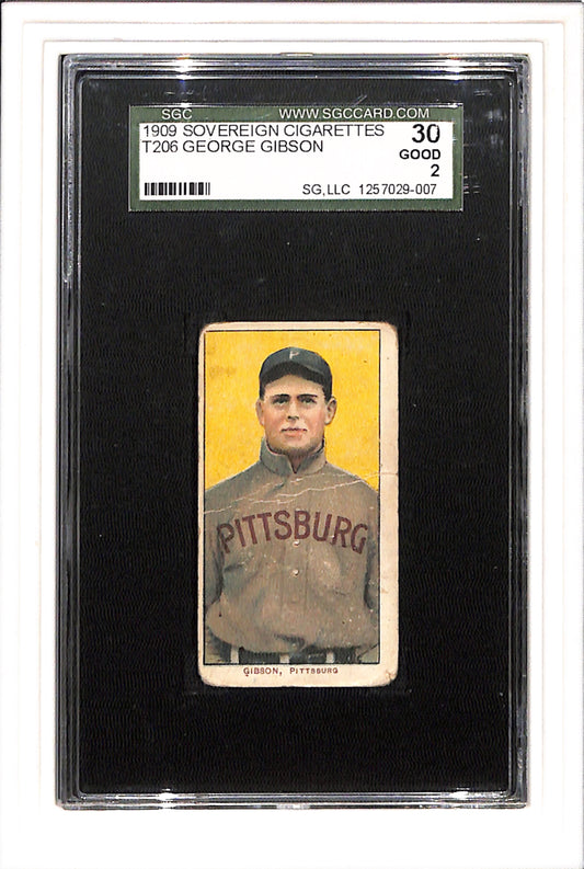 1910 T206 George Gibson Sovereign 150 SGC 2 Tough Card Low Pop