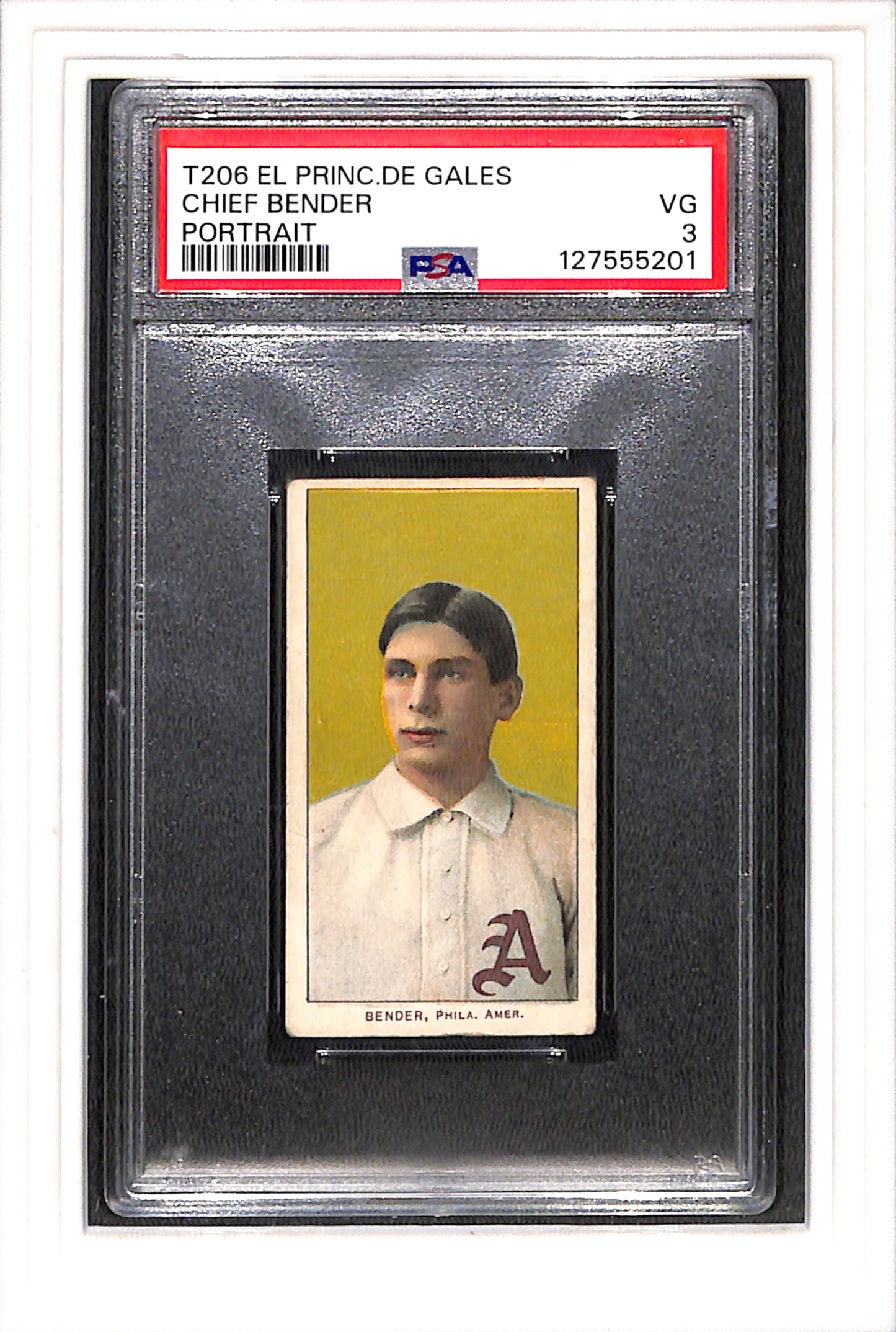 1909-11 T206 Chief Bender Portrait EPDG PSA 3 SN 127555201