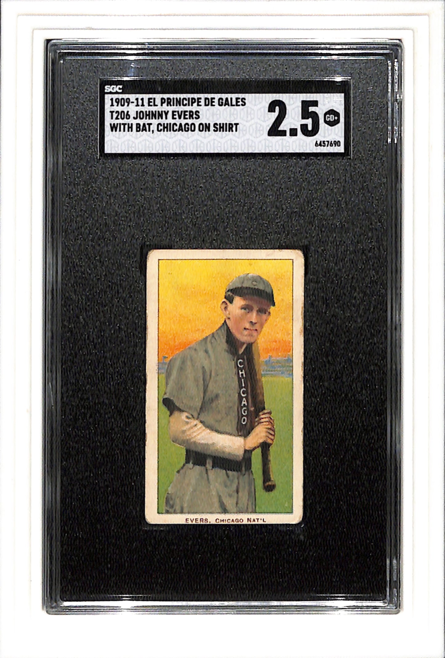 1909-1911 T206 Johnny Evers with Bat - Chicago EPDG SGC 2.5 SN 6457690