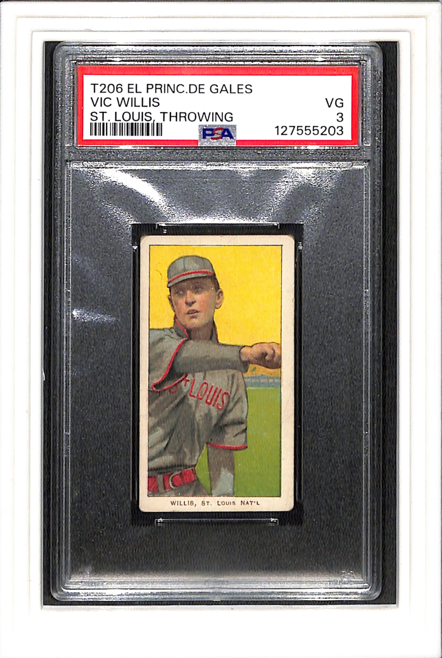 1909 T206 Vic Willis Throwing EPDG PSA 3 SN 127555203