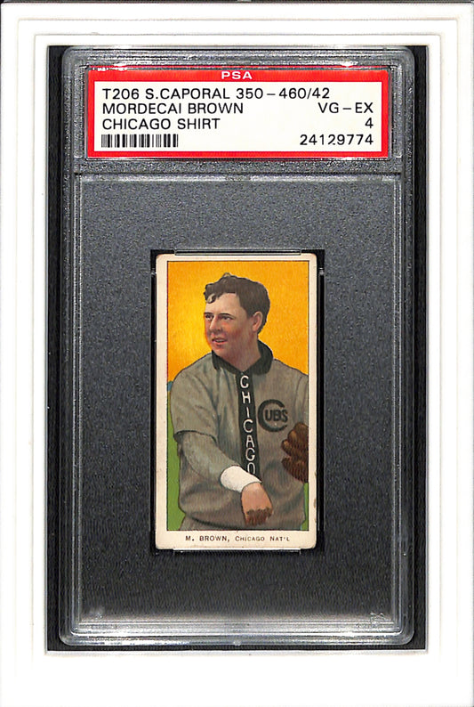 1909 T206 Mordecai Brown Chicago Shirt PSA 4 SN 24129774