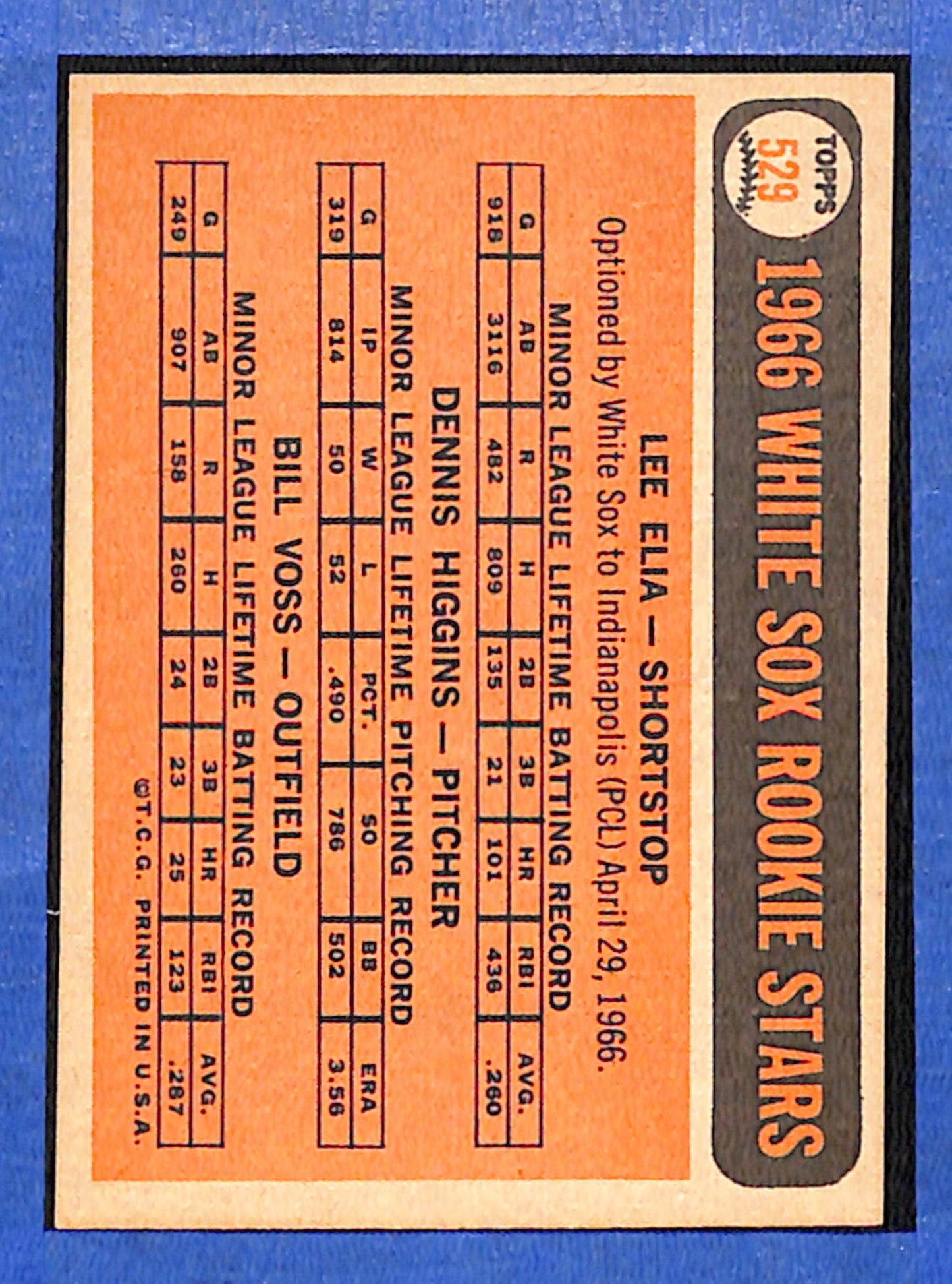 1966 Topps #529 White Sox 1966 Rookie Stars NMT - HI# HOF-10006000
