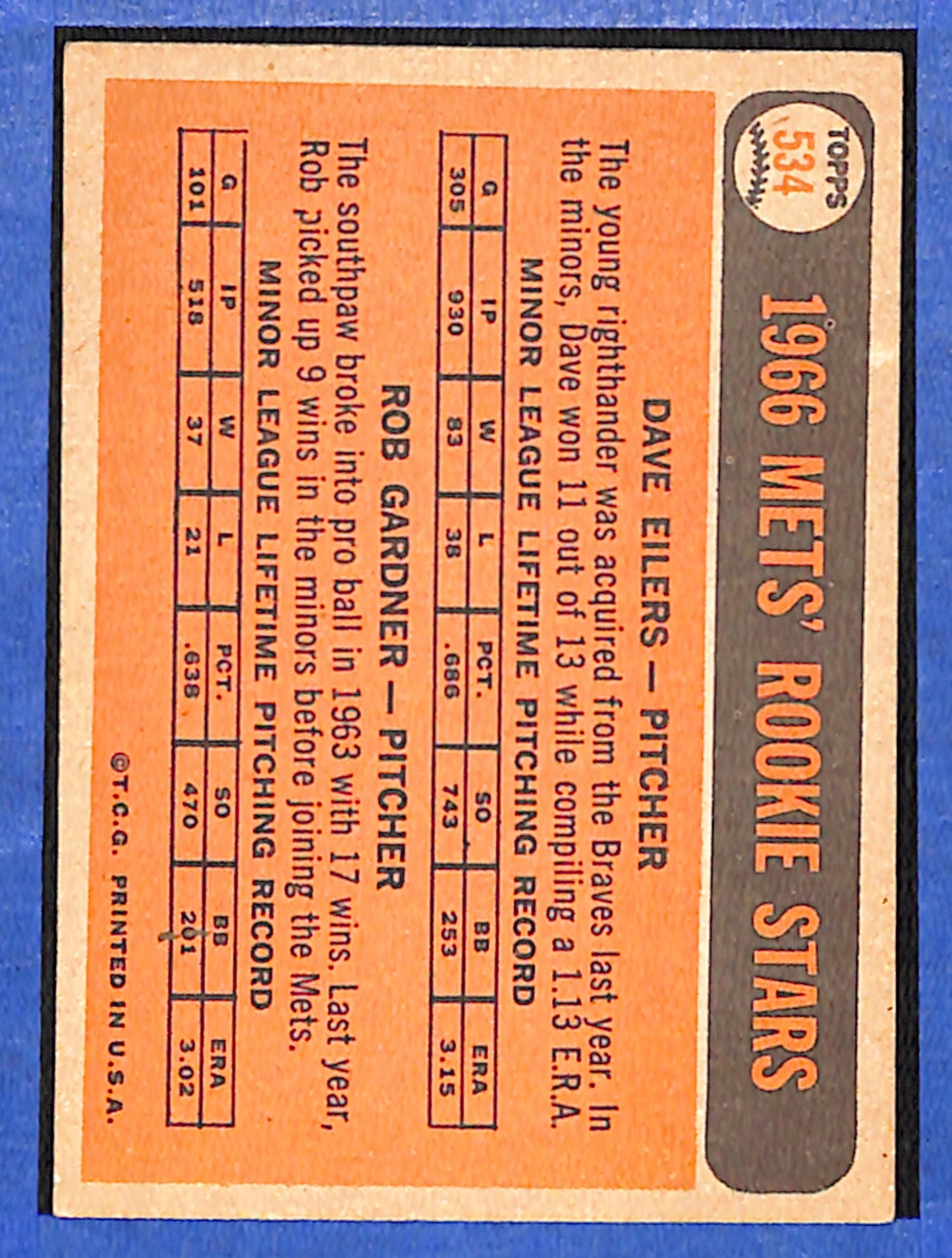 1966 Topps #534 Mets 1966 Rookie Stars EX - HI# HOF-10005997