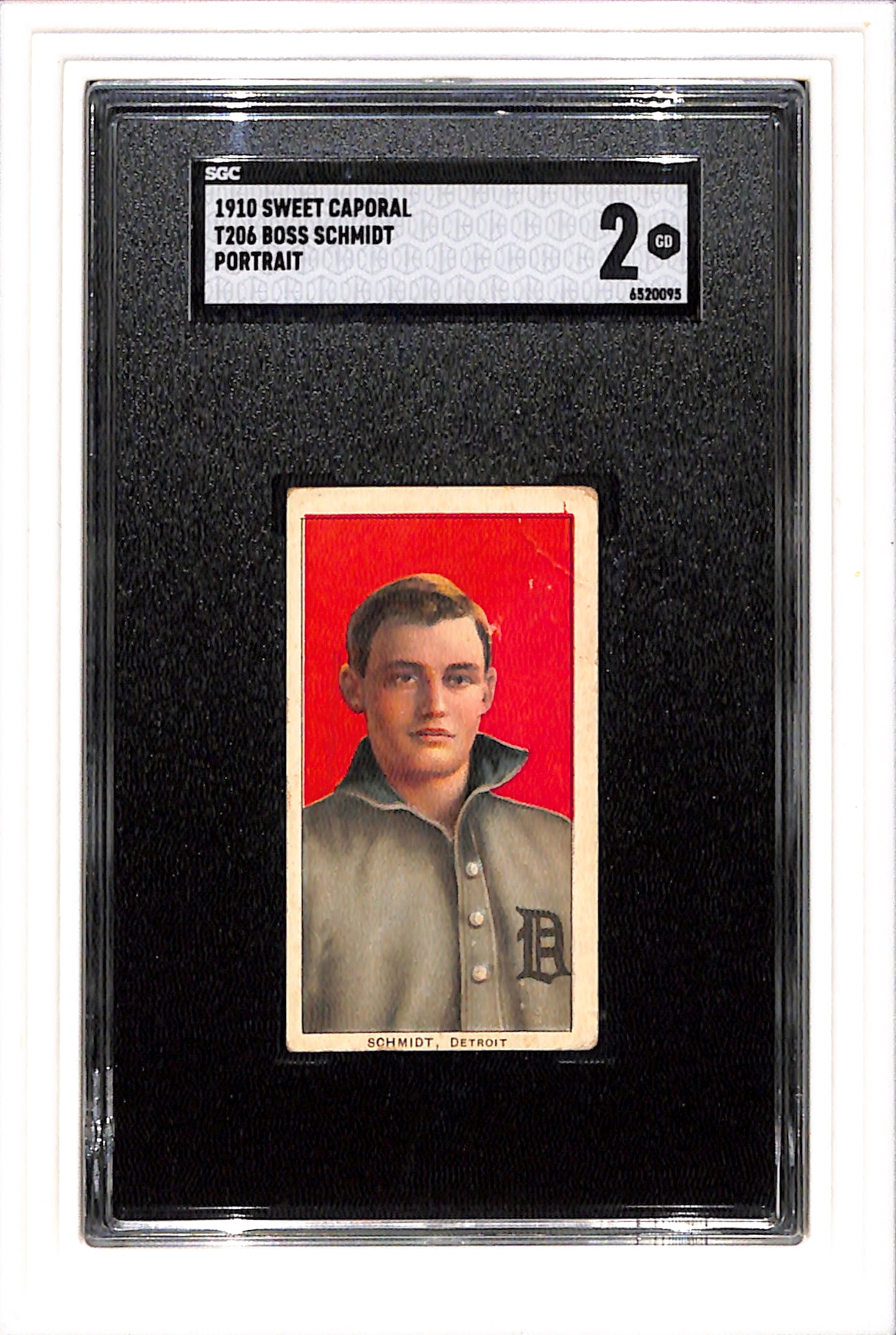 1910 T206 Boss Schmidt Portrait Sweet Caporal SGC 2 SN 6520095