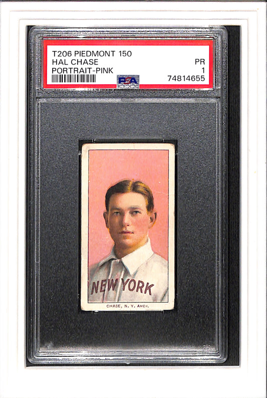 1909 T206 Hal Chase Portrait Pink PSA 1 SN 74814655