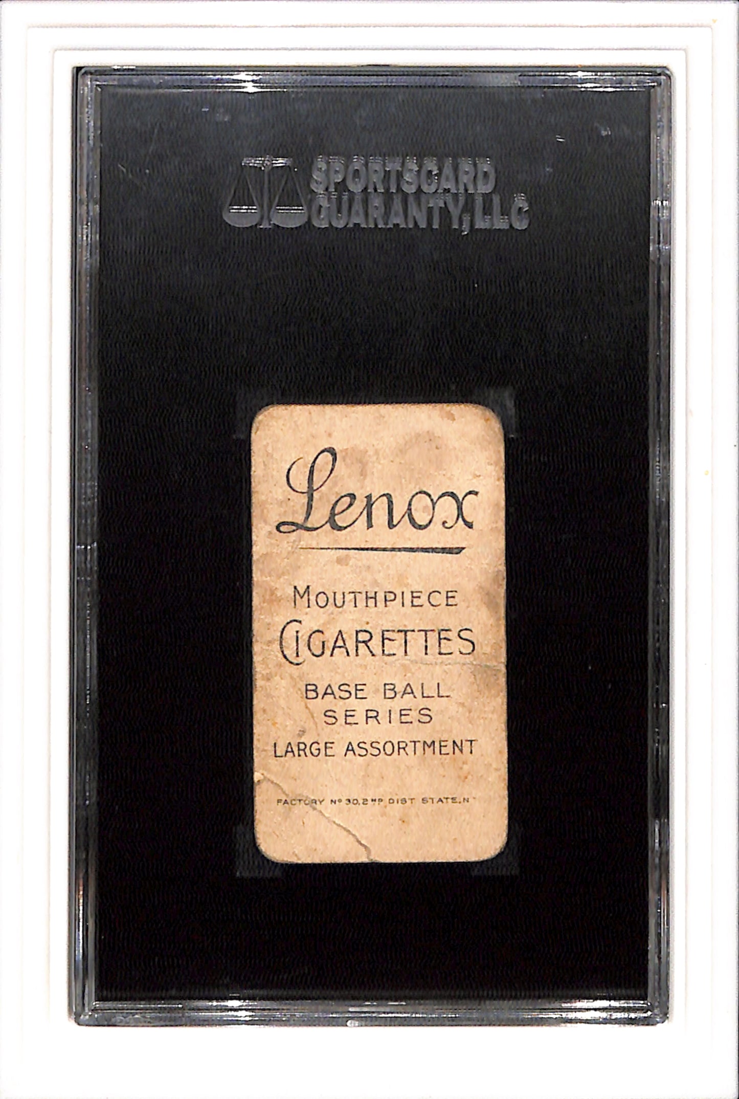 1909-11 T206 Wildfire Schulte Back View Black LENOX SGC 1 RARE!
