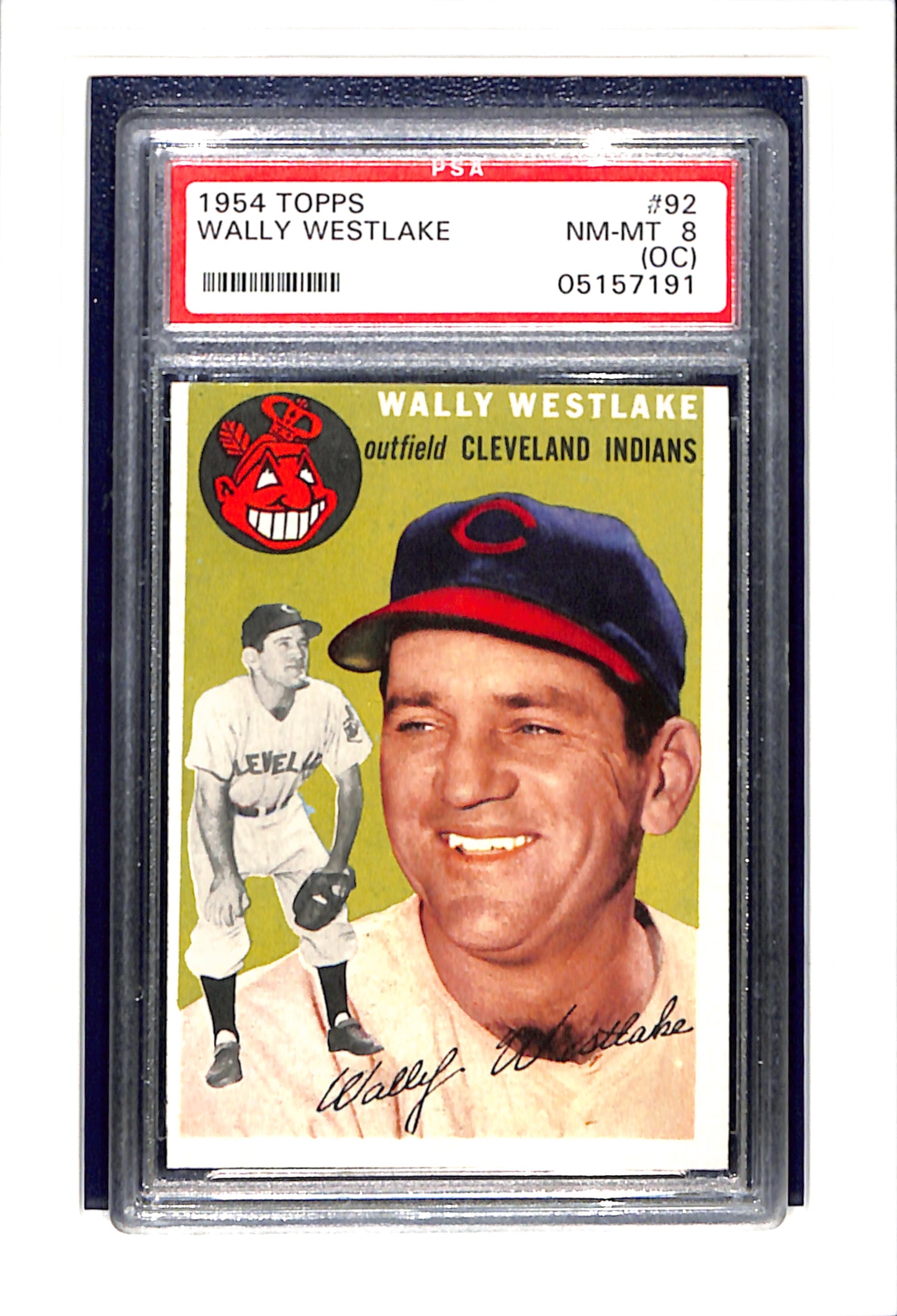 1954 Topps #92 Wally Westlake PSA 8 OC SN 05157191