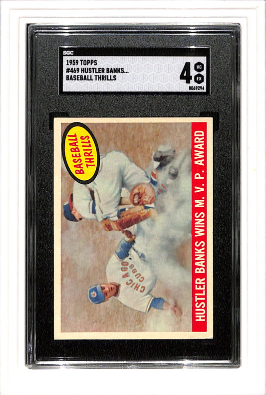 1959 Topps #469 Hustler Banks... Baseball Thrills SGC 4 SN 8069294