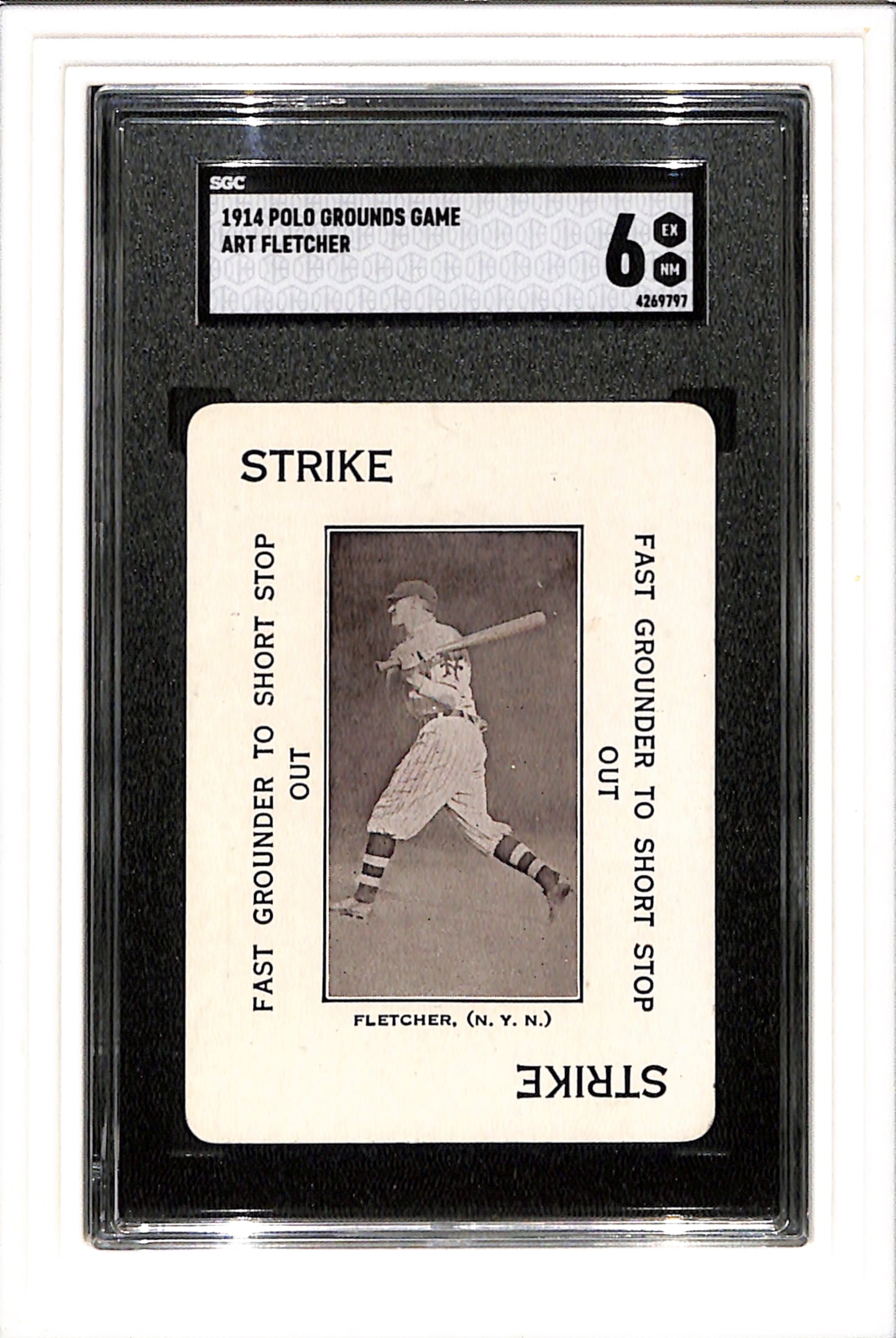 1914 Polo Grounds Game Art Fletcher SGC 6 SN 4269797