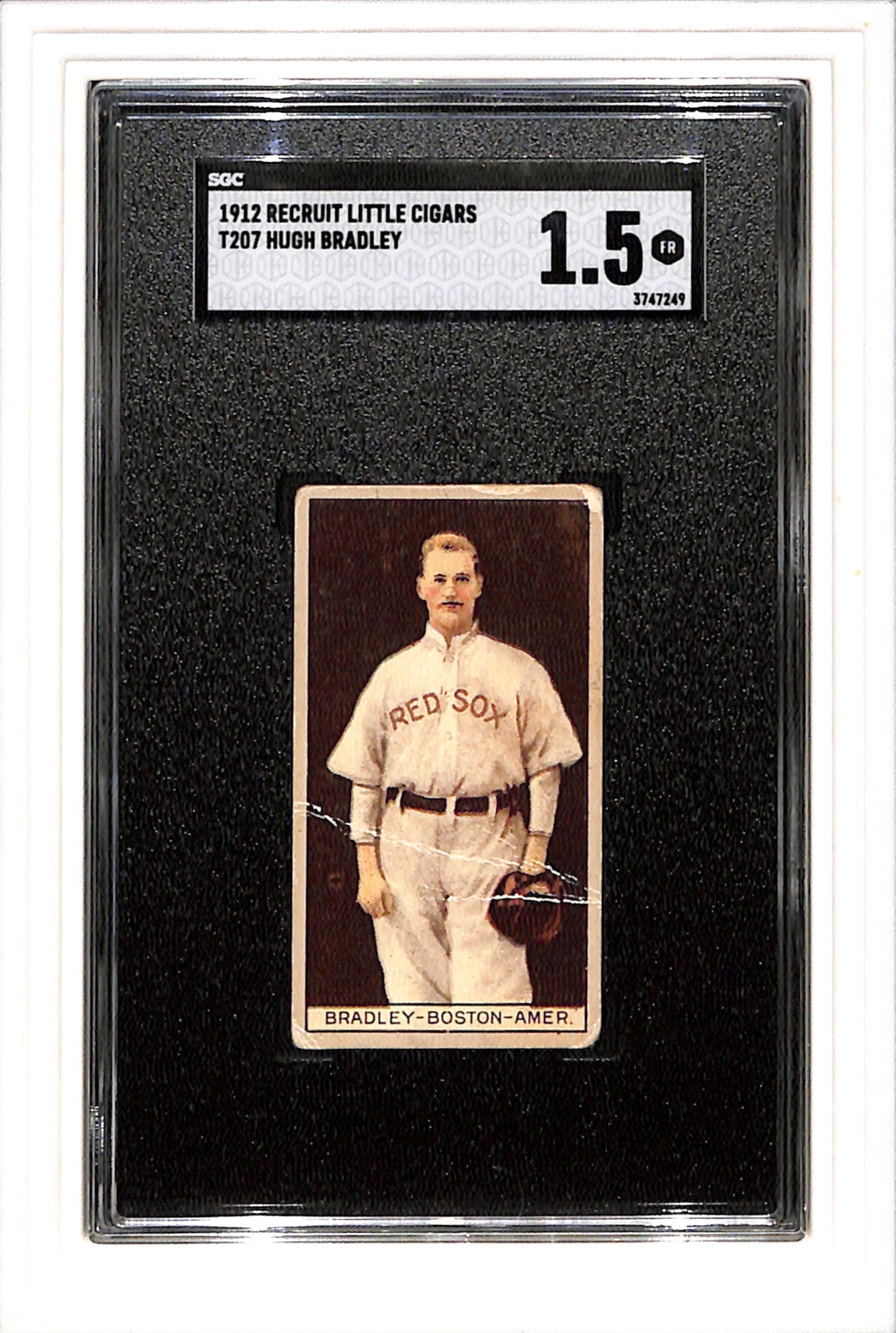 1912 Recruit Little Cigars T207 Hugh Bradley SGC 1.5 SN 3747249
