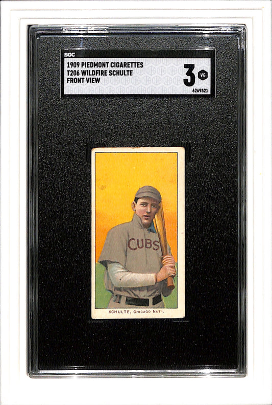 1909 Piedmont Cigarettes T206 Schulte, Wildfire Front View SGC 3 SN 6269521