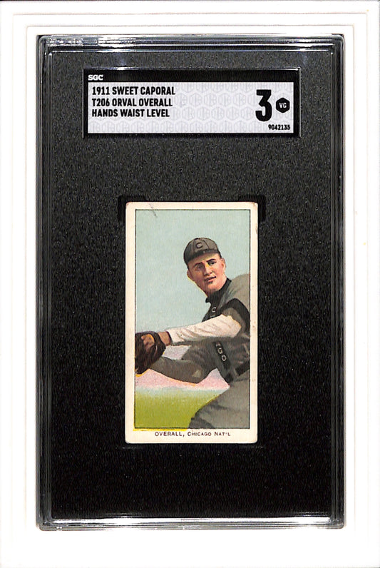 1911 Sweet Caporal T206 Overall, Orval Hands Waist Level SGC 3 SN 9042135