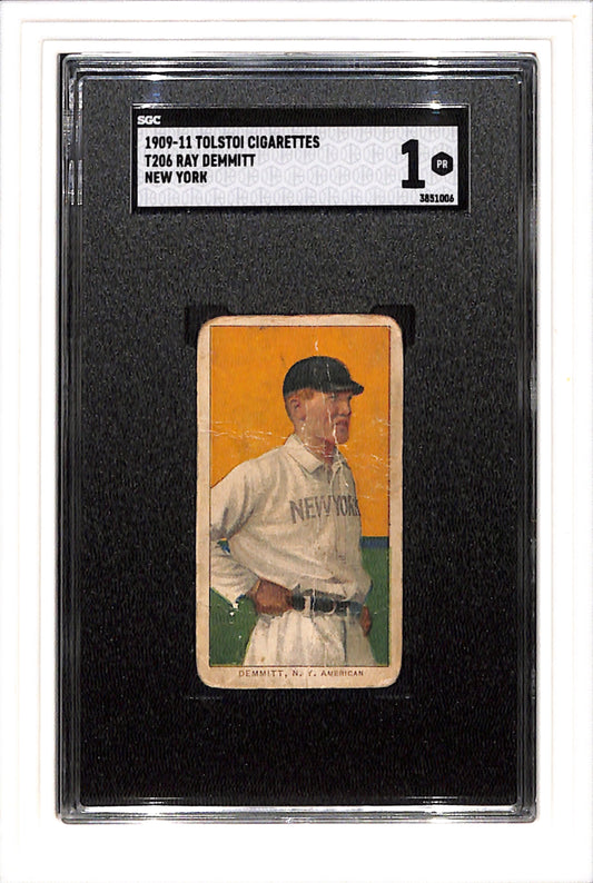 1909-11 Tolstoi Cigarettes T206 Demmitt, Ray New York SGC 1 SN 3851006