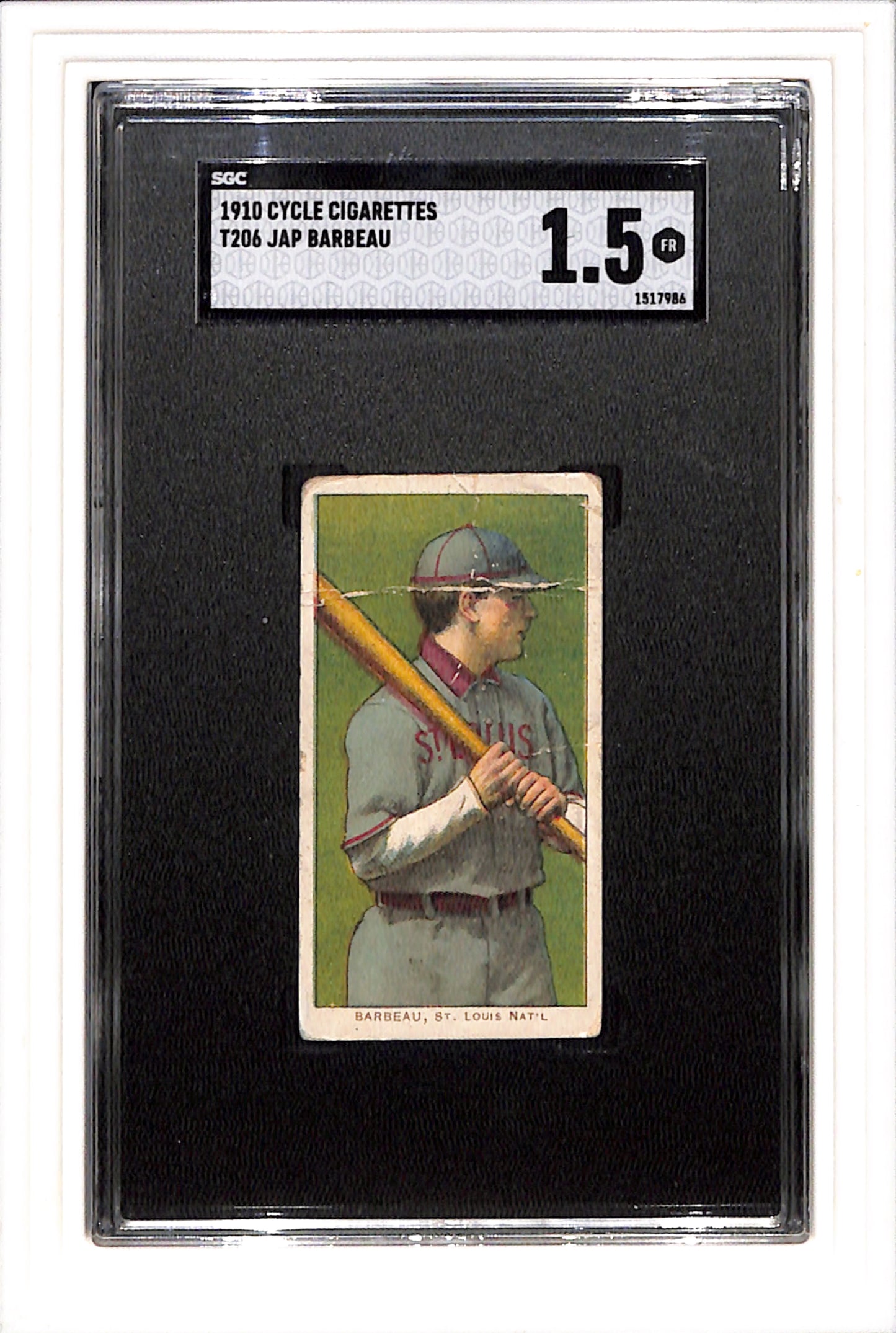 1910 Cycle Cigarettes T206 Barbeau, Jap SGC 1.5 SN 1517986