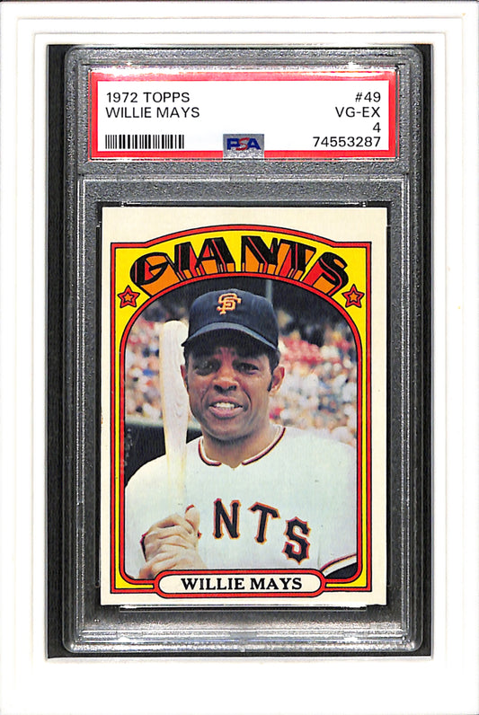 1972 Topps #49 Willie Mays PSA 4 SN 74553287