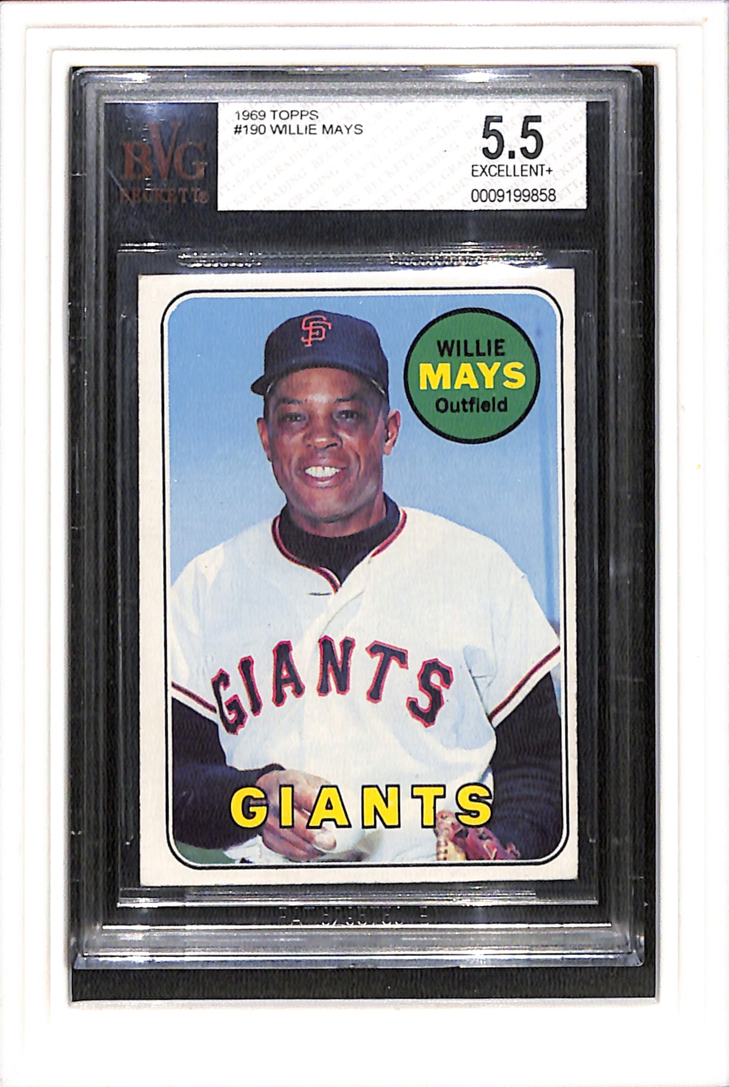 1969 Topps #190 Willie Mays BGS 5.5 SN 0009199858