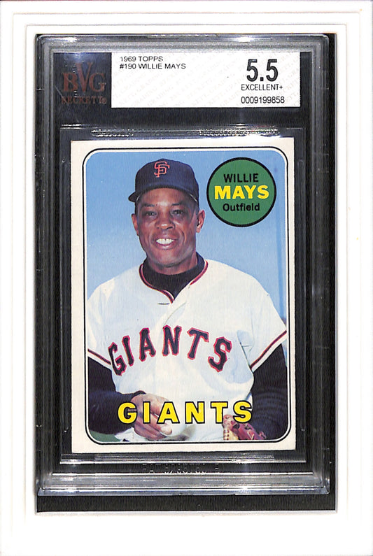 1969 Topps #190 Willie Mays BGS 5.5 SN 0009199858
