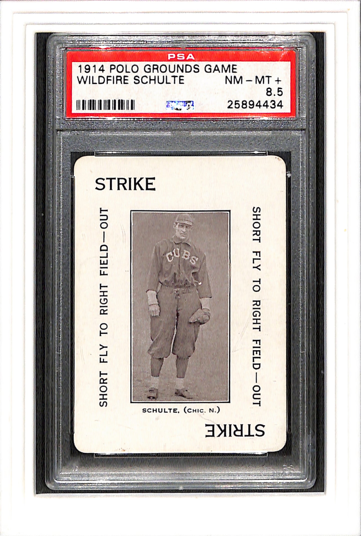 1914 Polo Grounds Game # Wildfire Schulte PSA 8.5 SN 25894434