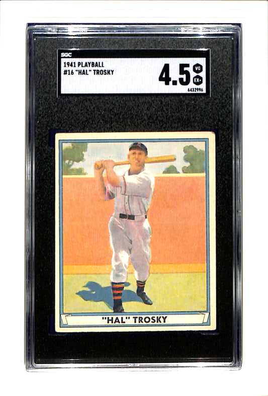 1941 Play Ball #16 Hal Trosky SGC 4.5 SN 6432996