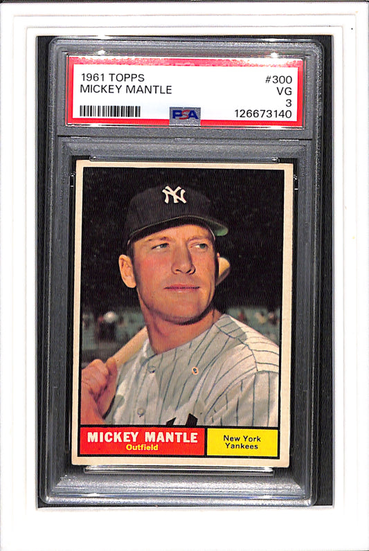 1961 Topps #300 Mickey Mantle PSA 3 SN 126673140