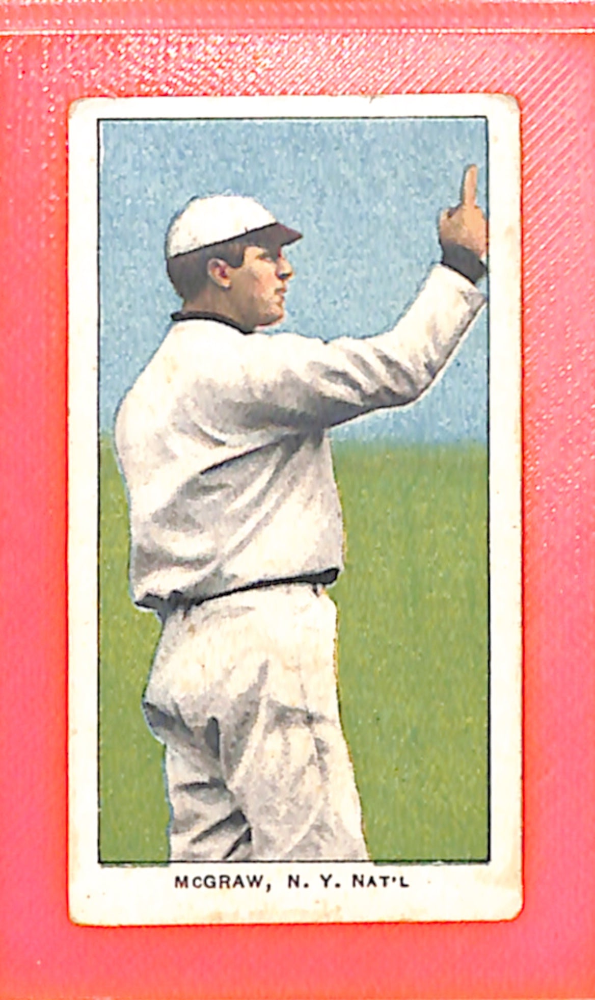 1909-11 T206 Piedmont Cigarettes Baseball John McGraw Finger in Air G/VG