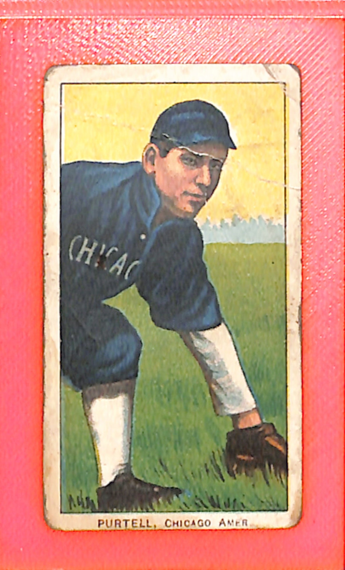 1909-1911 T206 Old Mill Back Billy Purtell Chicago White Sox Poor