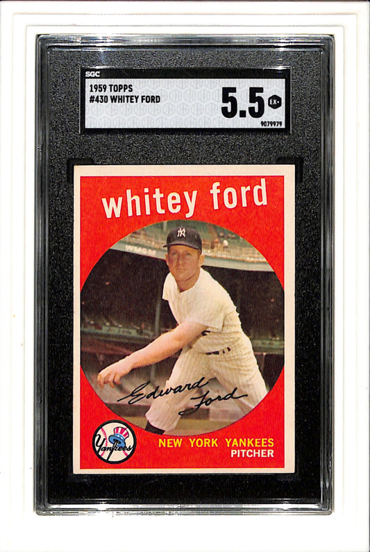 1959 Topps #430 Whitey Ford SGC 5.5 SN 9079979