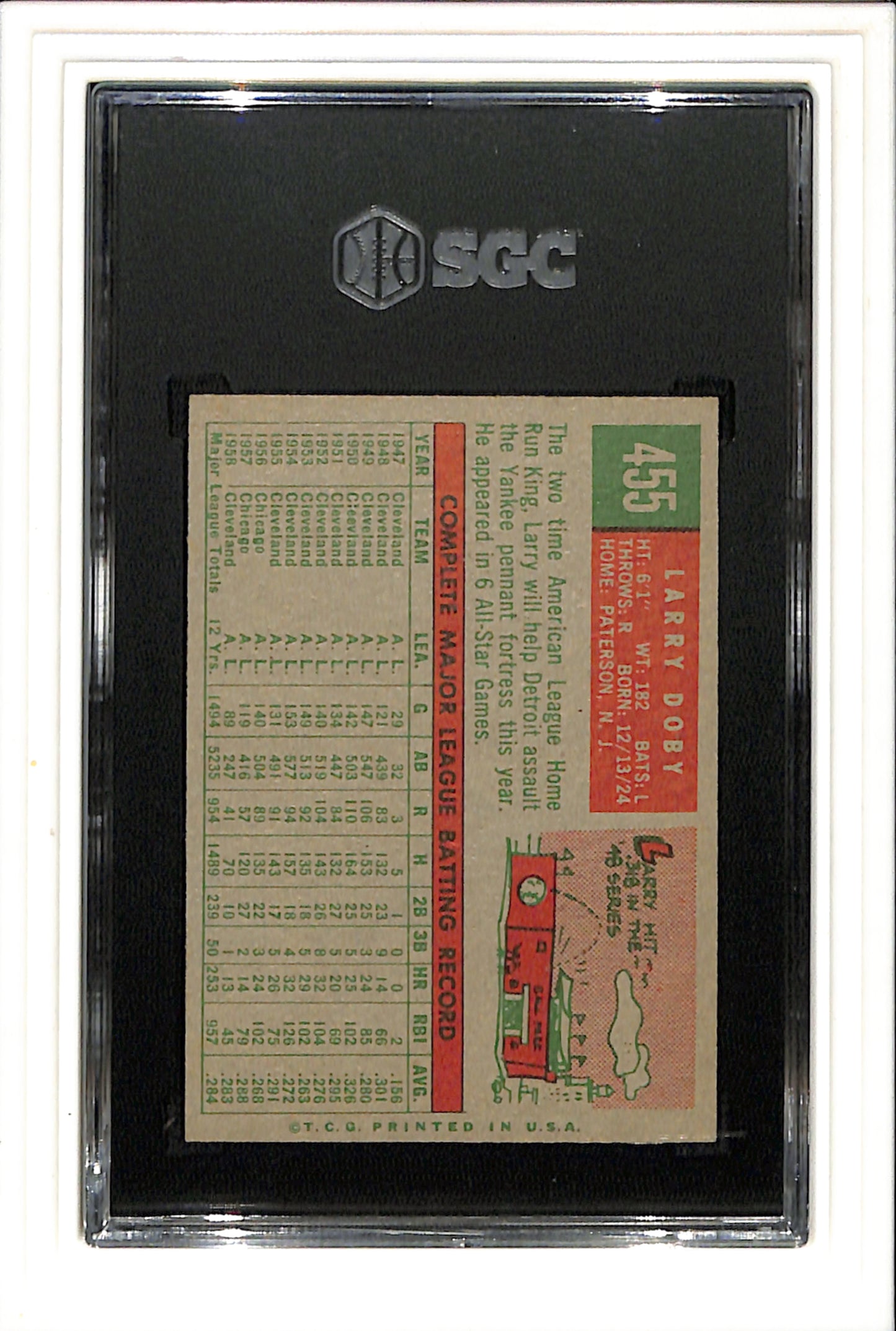 1959 Topps #455 Larry Doby SGC 6 SN 1383181