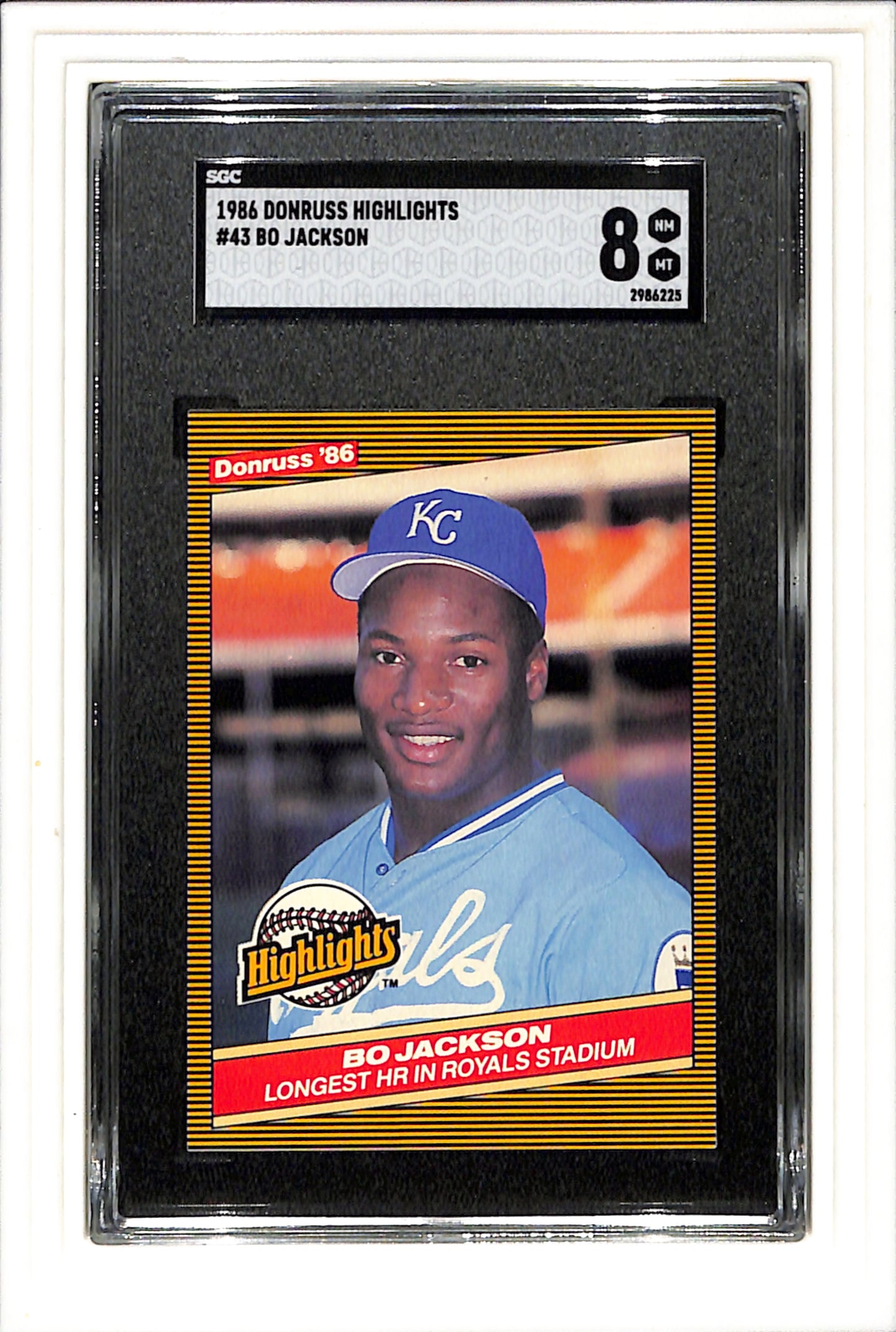 1986 Donruss Highlights #43 Bo Jackson SGC 8 SN 2986225