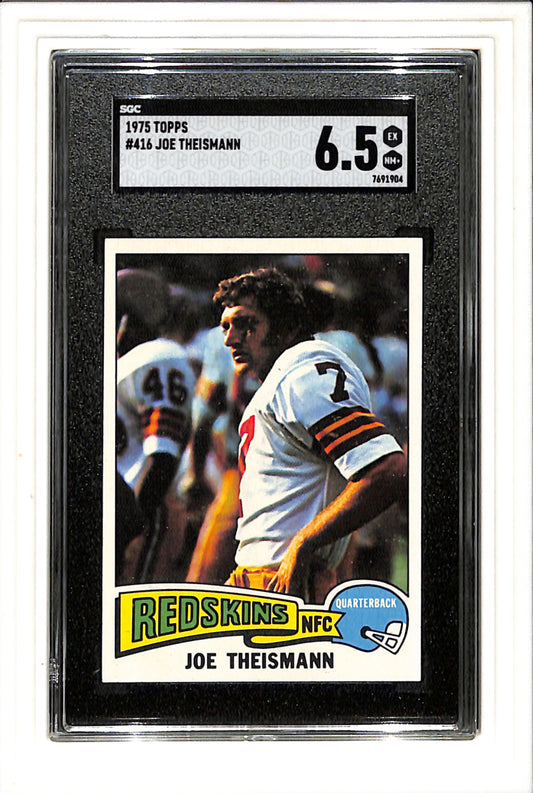 1975 Topps #416 Joe Theismann SGC 6.5 SN 7691904