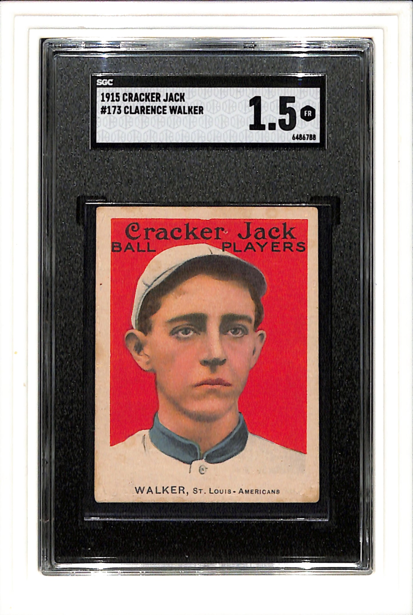 1915 Cracker Jack #173 Clarence Walker SGC 1.5 SN 6486788