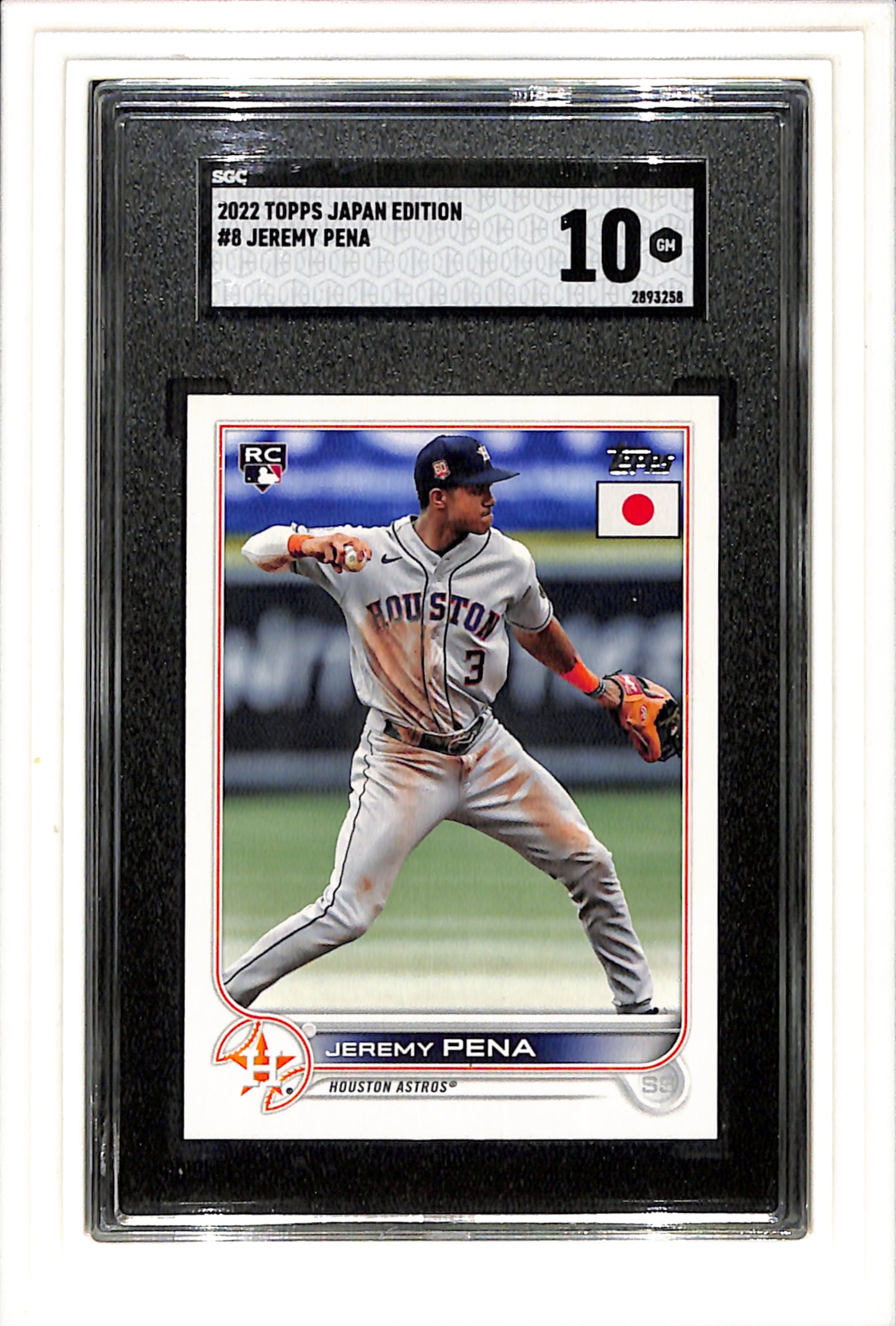 2022 Topps Japan Edition #8 Jeremy Pena SGC 10 SN 2893258