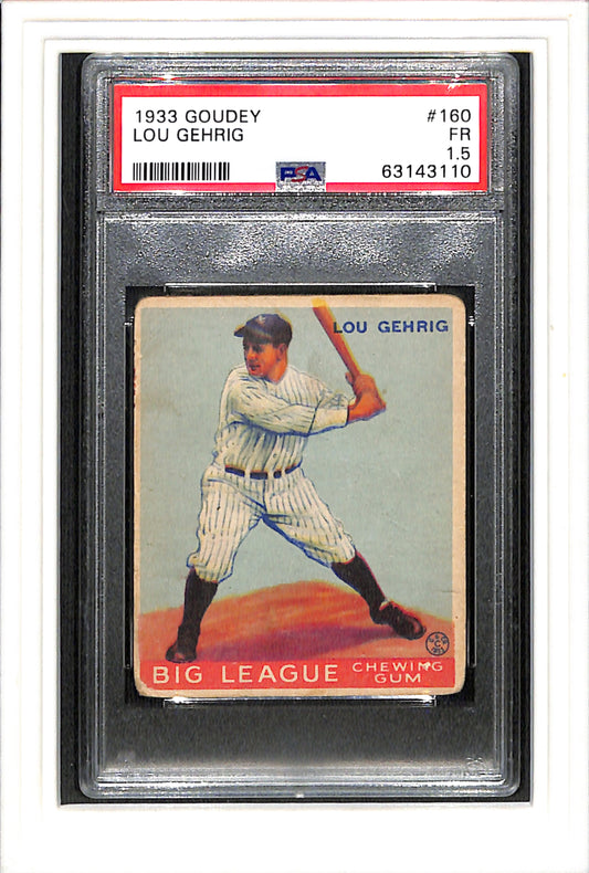 1933 Goudey #160 Lou Gehrig PSA 1.5 SN 63143110