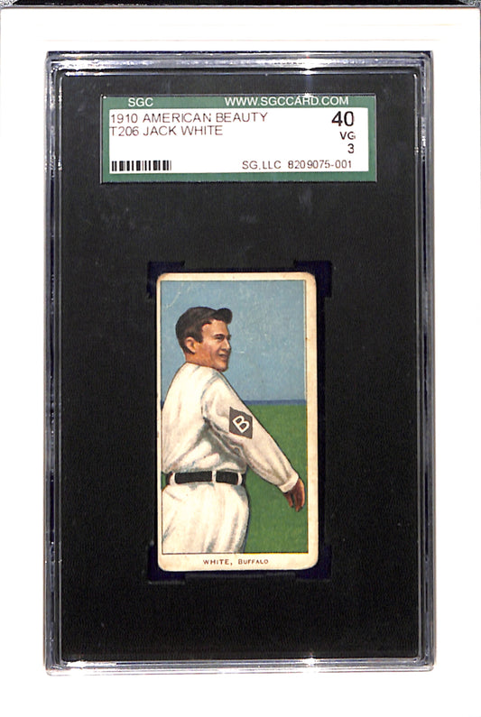 1910 T206 Jack White American Beauty SGC 3 SN 8209075-001