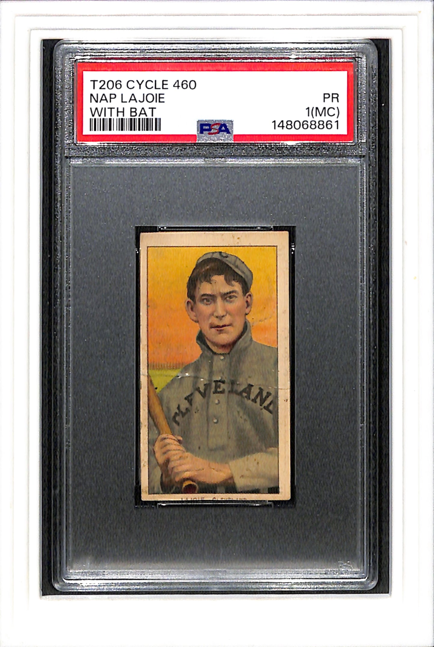 1909-11 T206 Cycle 460 # Nap Lajoie With Bat PSA 1 SN 148068861