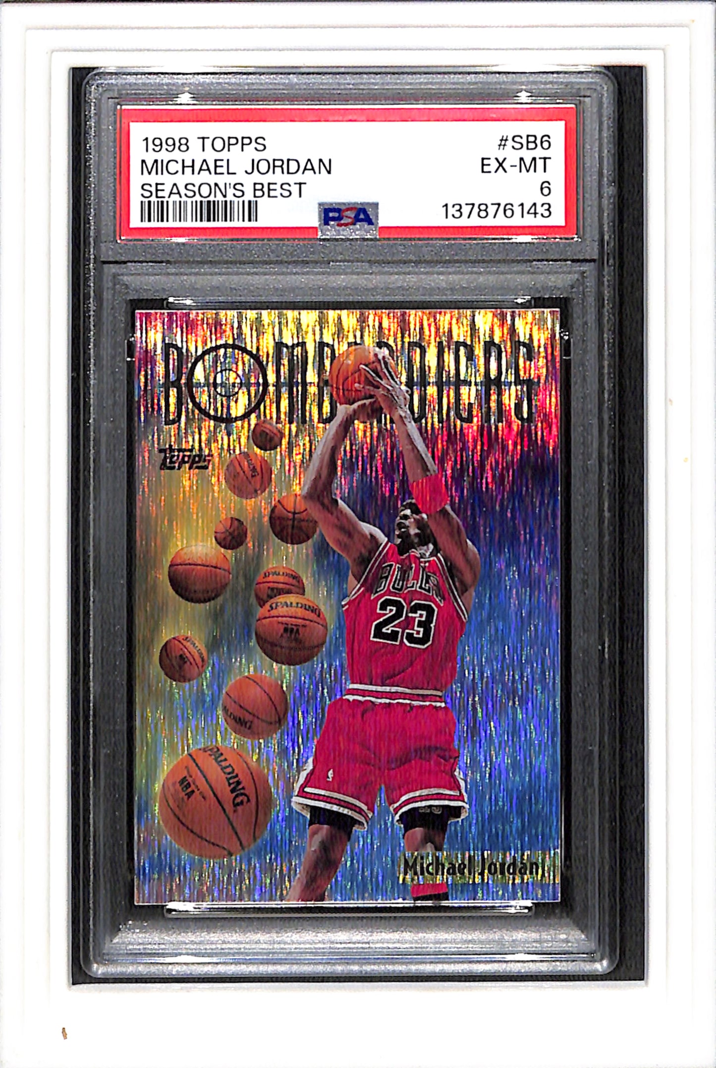 1998 Topps Season's Best #SB6 Michael Jordan Season'S Best PSA 6 SN 137876143