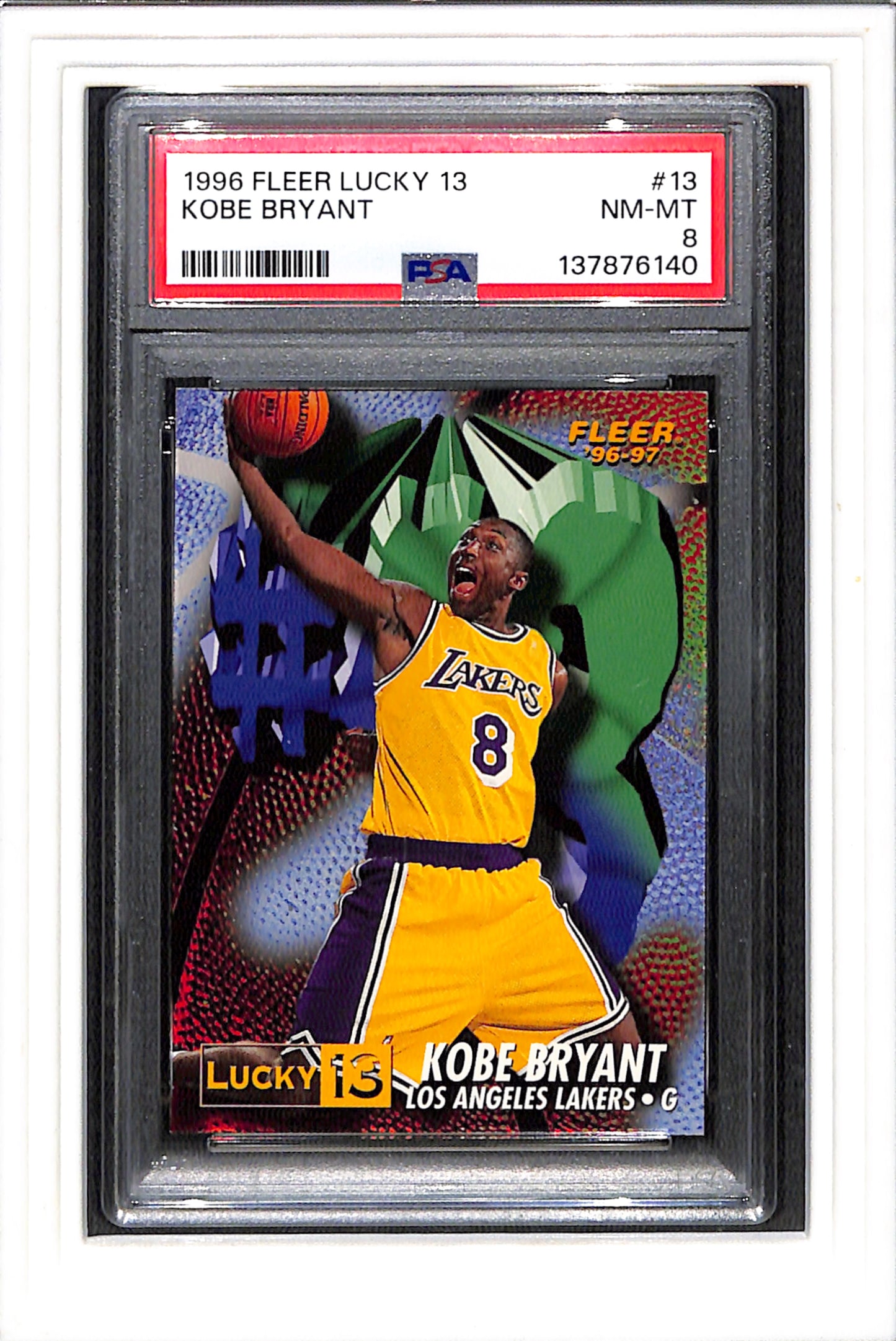 1996 Fleer Lucky 13 #13 Kobe Bryant PSA 8 SN 137876140