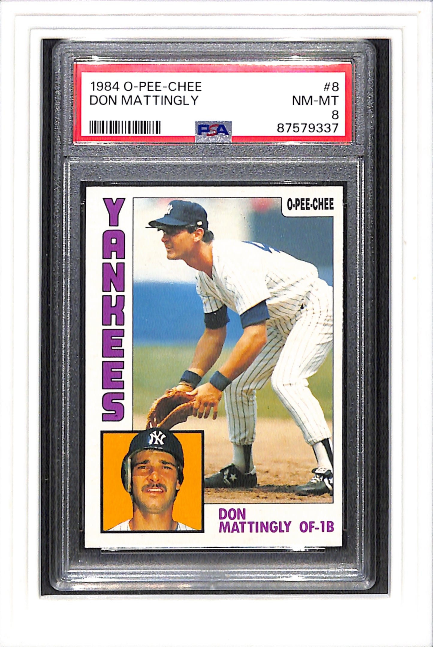 1984 O-Pee-Chee #8 Don Mattingly PSA 8 SN 87579337