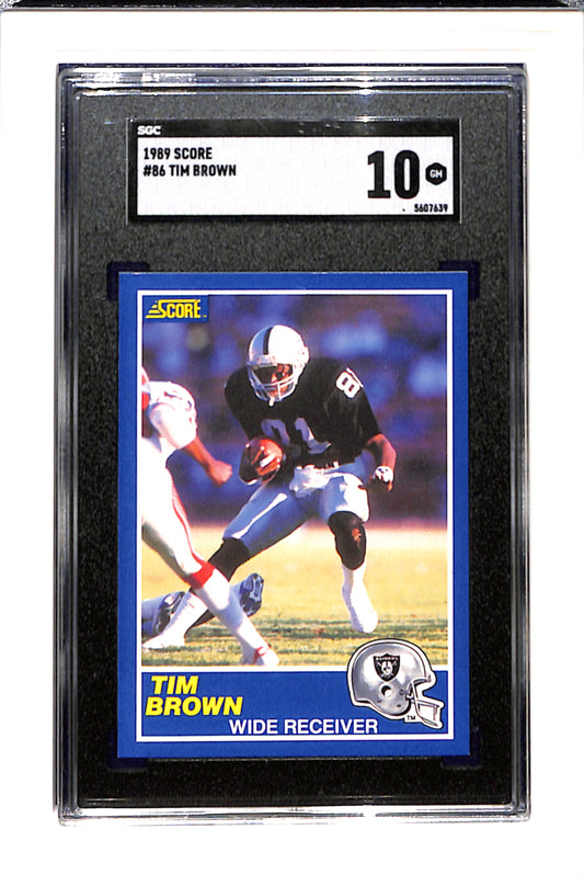 1989 Score #86 Tim Brown RC SGC 10 SN 5607639