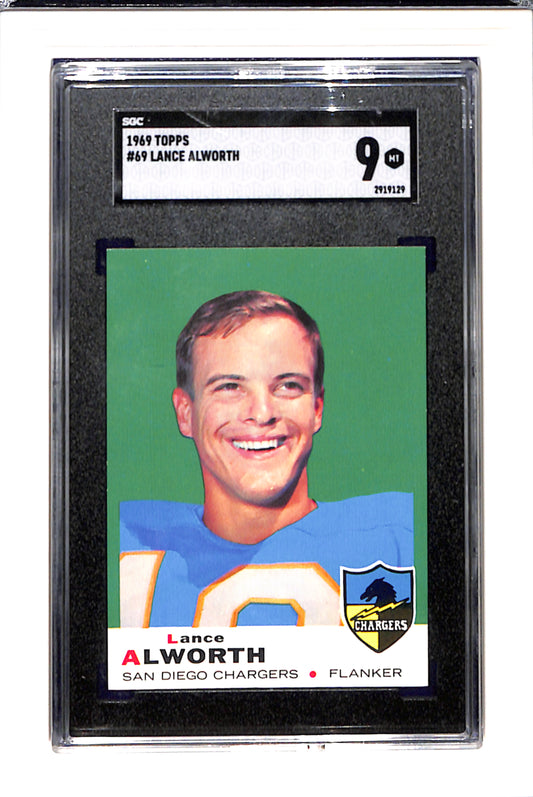 1969 Topps #69 Lance Alworth SGC 9 SN 2919129 Top Pop