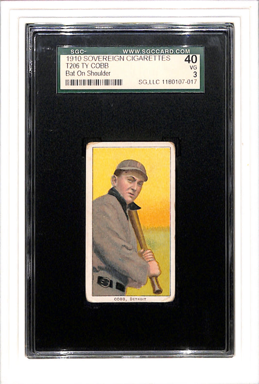 1910 T206 Sovereign 350 Ty Cobb Bat On Shoulder SGC 3