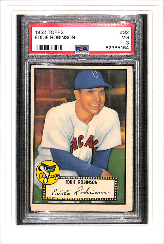 1952 Topps #32 Eddie Robinson PSA 3 SN 82385164