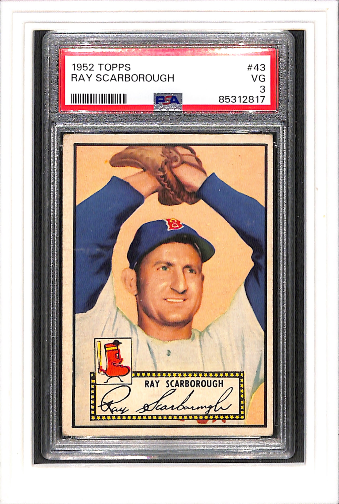 1952 Topps #43 Ray Scarborough PSA 3 SN 85312817