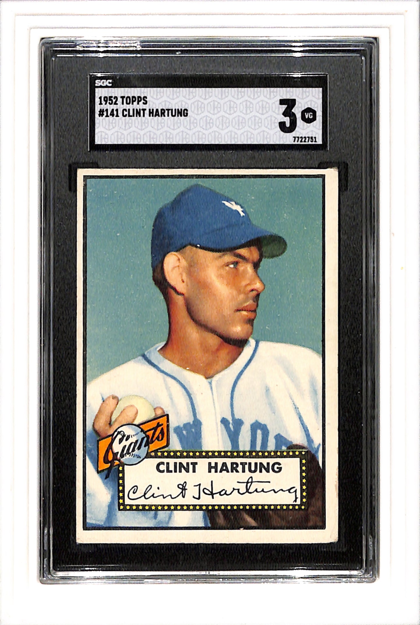 1952 Topps #141 Clint Hartung SGC 3 SN 7722751