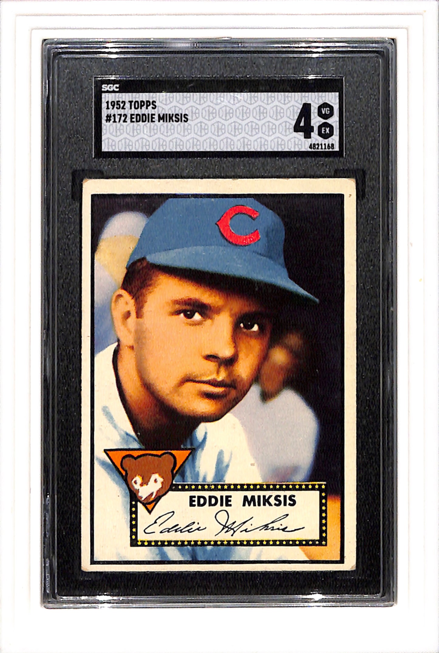 1952 Topps #172 Eddie Miksis SGC 4 SN 4821168