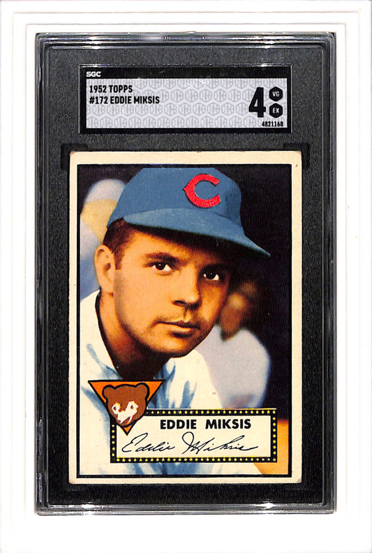 1952 Topps #172 Eddie Miksis SGC 4 SN 4821168