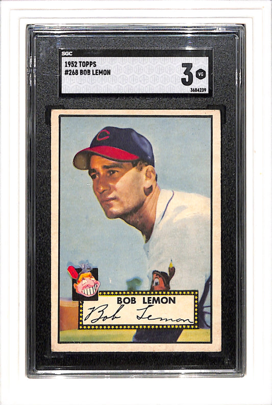1952 Topps #268 Bob Lemon SGC 3 SN 3684239