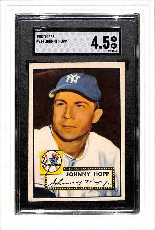 1952 Topps #214 Johnny Hopp SGC 4.5 SN 3311666