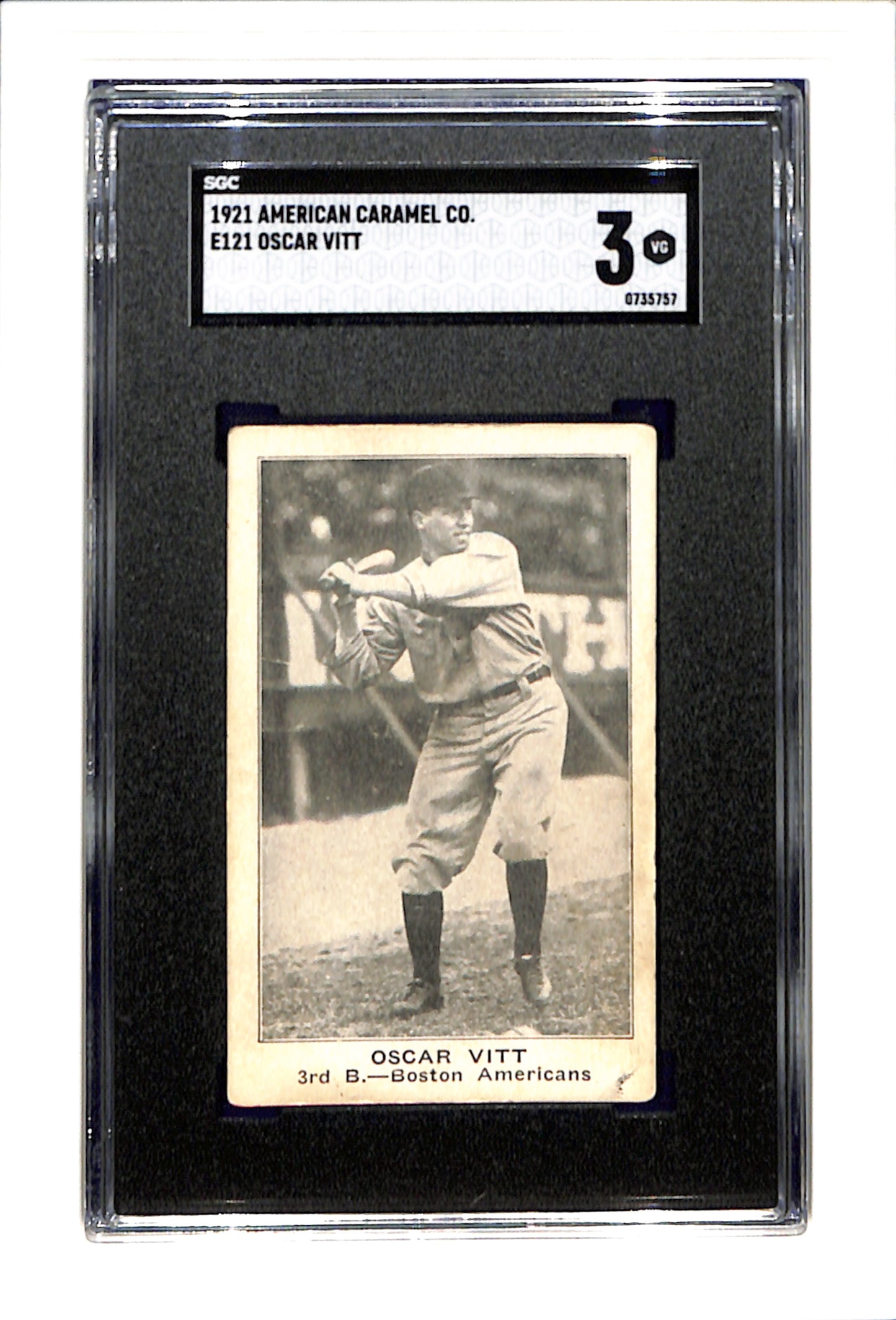 1921 E121 American Caramel Oscar Vitt SGC 3 SN 0735757