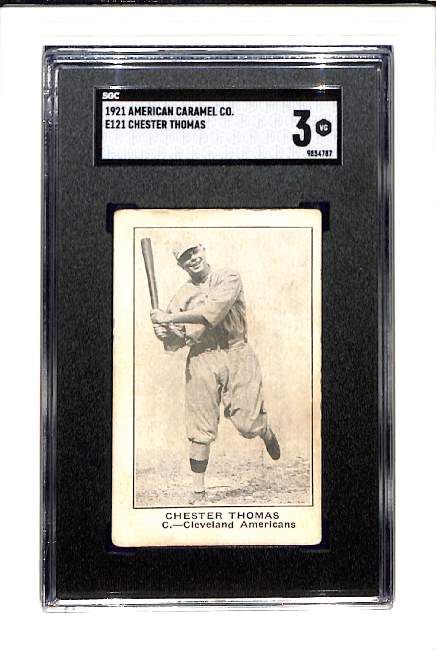1921 E121 American Caramel Chester Thomas SGC 3 SN 9854787